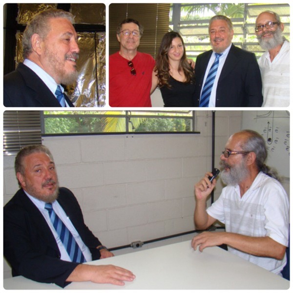 Novembro/13 -'Entrevista para o Universo Fantástico' - Lena Alves (jornalista)

        O Conselheiro Científico da Republica de Cuba, Fidel Castro Diaz-Balart, que é filho de Fidel Castro, esteve visitando a UFMG.
   
        Aproveitamos e o entrevistamos para o 'Universo Fantástico'.
   
      Nas fotos membros de nosso Grupo com o entrevistado (Profs. Fernando Augusto Batista e Renato Las Casas e Monitora Amanda Evelyn).